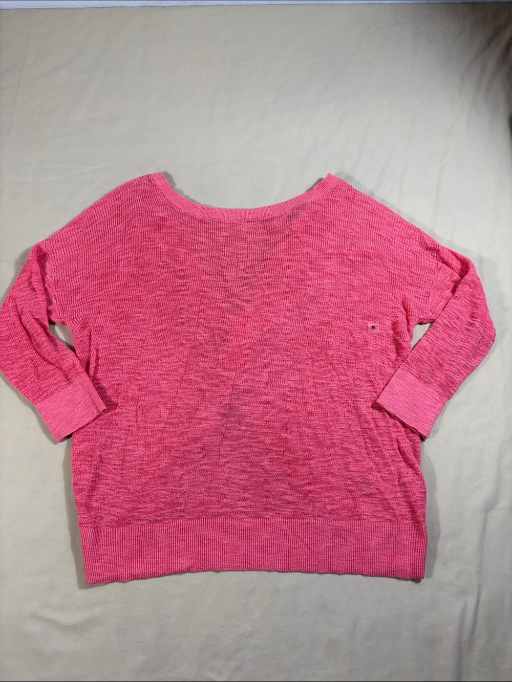 Express Women's Size Medium Coral Open Knit Twist Back Long Sleeve Sweater NWT